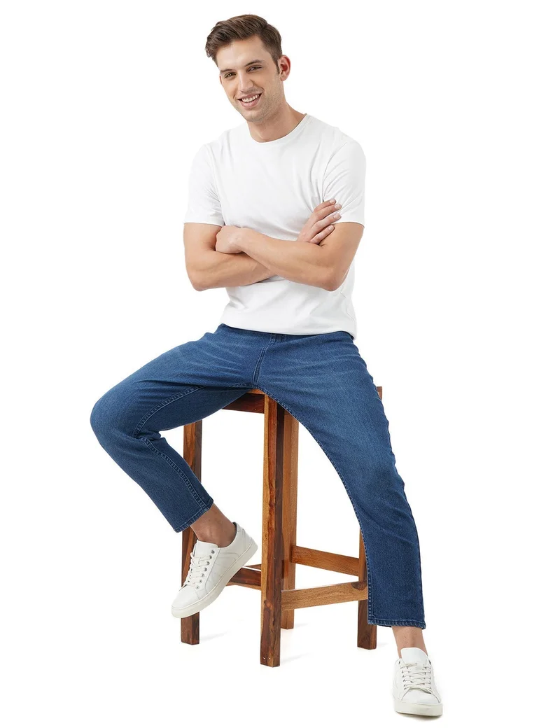 inkd Men's Jogger Jeans - Mid-Rise | Cotton Blend | Stretchable Fabric| Elasticated Waistband | Classic 5 Pocket Styling | Jeans for Men